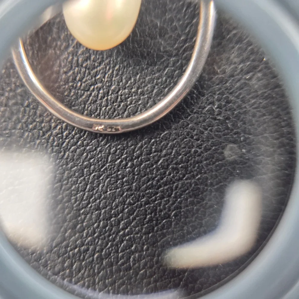 Sterling Silver 925 Double Teardrop Dangle Pearl Pendant Rope Chain Necklace 16